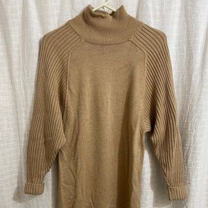 Club Monaco Turtleneck Wool Sweater Dress in Beige Women’s XS